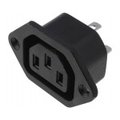 Soclu mama, IEC60320, C13, mama, montare panou cu 3 terminale, 10A, 2108CQ