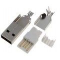 Conector USB-A, mufa pentru lipire cablu, USBA-W