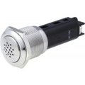Buzer antivandal, semnalizator acustic, montare panou, 24VDC, IP50, M19, V19-24-BUZZER