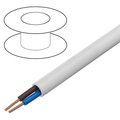Cablu 2x0.75mm2, OMY, rotund, litat, Cu, cu manta de PVC, alb, 300V, OMY2/0.75-B