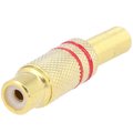 Conector RCA; mama, metalica, rosu, CC-109R