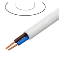 Cablu 2x0.5mm2, OMY, rotund, litat, Cu, cu manta de PVC, alb, 300V, OMY2/0.50-B
