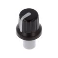 Buton plastic potentiometru axial; ax 6mm, Negru-Gri; crestatura D, GMN-4P-GY