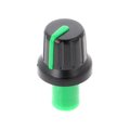 Buton plastic potentiometru axial; ax 6mm, Negru-Verde; GMN-4P-GN