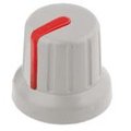 Buton plastic potentiometru, AX 6mm, Gri -Rosu, GMN-4SRD