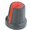 Buton plastic, potentiometru, 6mm, Rosu-Negru, GMN-2RD