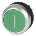 Intrerupator panou, apasare, 2 pozitii, 22mm, simbol I, verde, orificiu montare Ø22.5mm, M22-DR-G-X1