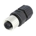 Conector M12, circular, 4 pini, mama, 4A, 12-04BFFA-SL8001, AMPHENOL