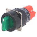 Intrerupator rotativ, ON-OFF, verde, 3A, LED 12VAC/DC, IP40, SPDT, orificiu montare Ø16mm, LAS1Y-11X/2/G, ONPOW