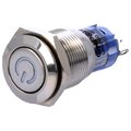 Buton antivandal, ON-(ON), galben, 12V AC/DC, IP40, SPDT, M16, orificiu montare Ø16mm, V16-11DT-12Y-S