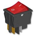 Comutator basculant, ON-OFF, 20A, 4 pini, DPST, rosu, panou, MC37920-021-1102