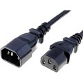Cablu alimentare, 3x0,75mm2, IEC C13 mamă, IEC C14 tată; negru; 1m; 10A, WN111-3/07/1B