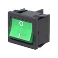 Comutator basculant, OFF-ON, 10A, 4 pini, iluminare, verde, orificiu montare 22 x 19.2mm, 1805.7109, Marquardt
