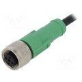 Cablu cu conector M12, circular, 4 pini, mama, 4A, 3m, SAC-4P-3,0-PVC/M12FS, PHOENIX