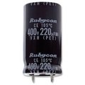 220uF/450V, condensator electrolitic, 105°C, 25x35mm, RUBYCON
