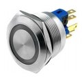 Buton antivandal, ON-(ON), verde 12V, IP65, monostabil, SPST-NO, SPST-NC, 22mm, orificiu montare Ø22mm, V22-11-12G-S, ONPOW