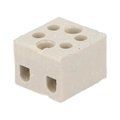 Regleta de conexiuni, ceramica, 24A, 500V, 2pini, 2.5mm2, SI-ZPA2-2.5A