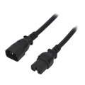 Cablu alimentare, calculator, 15A, IEC C14 tata, IEC C15 mama, negru, 1m, SN28-3/14/1.0BK, LIAN DUNG