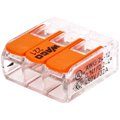 Conector rapid, 3 pini, 32A, 4mm, litat, solid, 221-413, WAGO