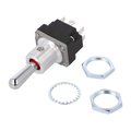Intrerupator basculant, ON-OFF-ON, 0.1A/28V, 6 pini, DPDT, orificiu montare Ø12.45mm, 2MT2-1