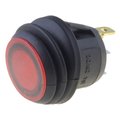 Intrerupator basculant, etans, OFF-(ON), 10A/28VDC, 3 pini, SPST, orificiu montare 20.2mm, rosu, R13112B8F02BRNN-0A-L2