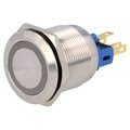 Buton antivandal, ON-ON, BISTABIL, LED 24V, IP65, SPST-NO, SPTS-NC, albastru, orificiu montare Ø22mm, V22-21R-24B-S