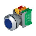 Intrerupator apasare, push, NC+NO, albastru, fara mentinere, LXB30-1-O/C-BL