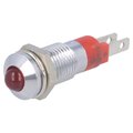 Lampa semnalizare, LED, 8mm, convex, 12V, rosu, SMQD08012
