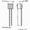 Sonda temperatura, PT1000, -70...550°C, 12.3x2.1x0.9mm, 2 fire, PT1000-550, PROFUSE