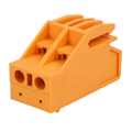 Conector transformator, 2 piste, 2 terminale, 32A, 0.5-4mm2, portocaliu, TSCB4-02P-15-01AH, DEGSON