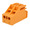 Conector transformator, 2 piste, 2 terminale, 32A, 0.5-4mm2, portocaliu, TSCB4-02P-15-01AH, DEGSON