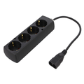 Prelungitor 4 cai, pentru UPS, PVC, negru, 3x1mm2, 0.3m, 250V, 10A, PS-PCU470S/0.3, JONEX