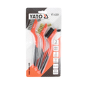 Set perii de curatat, 3 buc, alamă, oţel zincat, oțel inoxidabil, 180mm, YT-6351, YATO