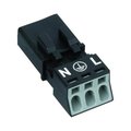 Priza, mufa mini, 3 poli, 16A, carcasa, cablu 0.25-1.5mm2, 890-213, WAGO