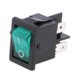 Intrerupator basculant, ON-OFF, 10A, 4 pini, verde, DPST, orificiu montare 19.3x12.9mm, H8553VBBG3076W, BULGIN