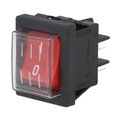 Comutator, rosu, SPST, 16A, 4 pini, orificiu montare 30x22mm, 4010I3502, COMELUX