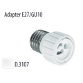 Adaptor Gu10/ E27, E27 exterior, GU10 interior, ceramica, alba, bec, GU10, PW-D.3107, PAWBOL