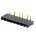 Soclu; şiruri pini; mamă; PIN: 10; în unghi 90°; 2,54mm; THT; 1x10, ZL263-10SG