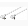 Cablu coaxial, mufa tata tv, 90°, mufa mama tv, 90°, dublu ecranat, 1.5m, alb, CX-1.5, GOOBAY