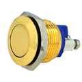 Buton antivandal, OFF-(ON), aurit, 2A/36VDC, IP65, SPST-NO, M16, orificiu montare Ø16mm, GQ16F-10/G, ONPOW
