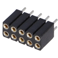 Soclu; şiruri pini; mamă; PIN: 10; contacte întoarse; drept; 2,54mm, ZL307-2X5