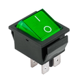 Intrerupator basculant, auto verde, ON-OFF, 15A, 4 pini, DPST, orificiu montare 30.2x22mm, IRS201