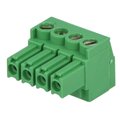 Conector 4 cai, regleta deconectabila, 300V, 11A, mama, verde, pas 3.5mm, TBW-3.5-AMP-4P, TE CONNECTIVITY