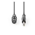 CABLU AUDIO, XLR, 3 PINI, LA JACK, 6.35MM, M-T, 10m, COTG15120GY100, NEDIS