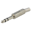 Conector jack 6.3mm, stereo, metalic, JC-017