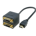 Adaptor DVI, DVI-D (24+1), socket, x2,DVI-D (24+1) plug; 0.1m, CABLE-565