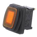 Intrerupator basculant, OFF-ON, 16A, 12VDC, led, IP65, portocaliu, 3 pini, orificiu montare 19.8x13mm, R1366B802Y
