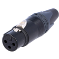Conector XLR, 3 PINI, MAMA, NEGRU, cablu, 16A, NC3FXXB, NEUTRIX