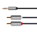 Cablu jack 3.5mm stereo tata, 2 rca, tata, 1.8m, aurite, KM1214
