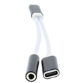 Adaptor USB-C, tata, jack 3.5mm, mama, si USB-C, mama 13cm, ADAPT-USBC-3.5MM/USBC-02BK